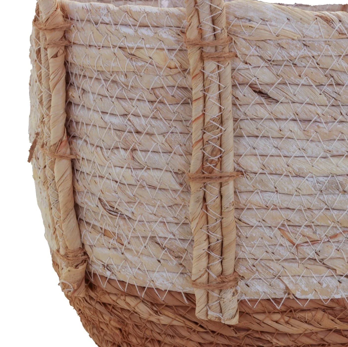 tegawo Seegraskorb Aufbewahrung bicolor Natur Boho