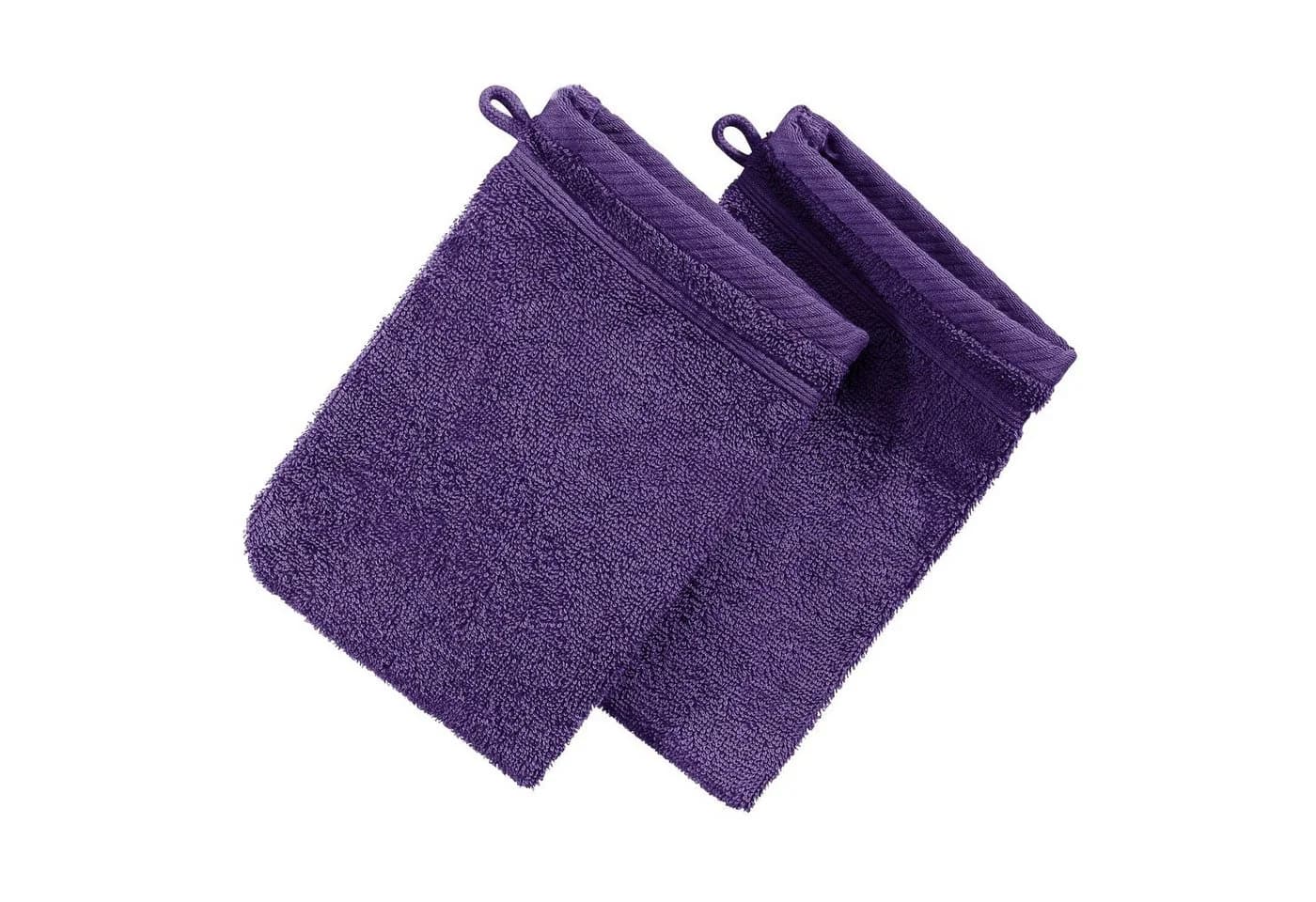 Erwin Müller Waschhandschuh Heidelberg 2er-Pack Frottier Uni Lila - Bild 2