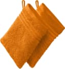 REDBEST Waschhandschuh 2er-Pack Walk-Frottier Uni Orange Bild 2