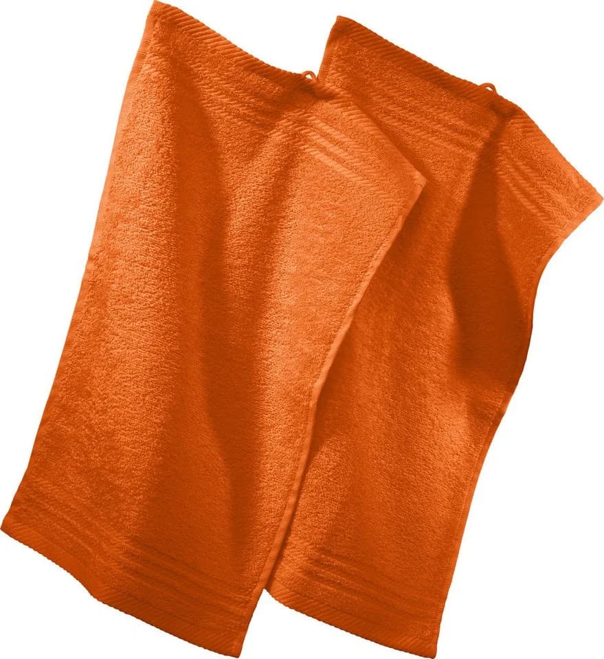 REDBEST Gästehandtuch 2er-Pack Walk-Frottier Uni Orange - Bild 2