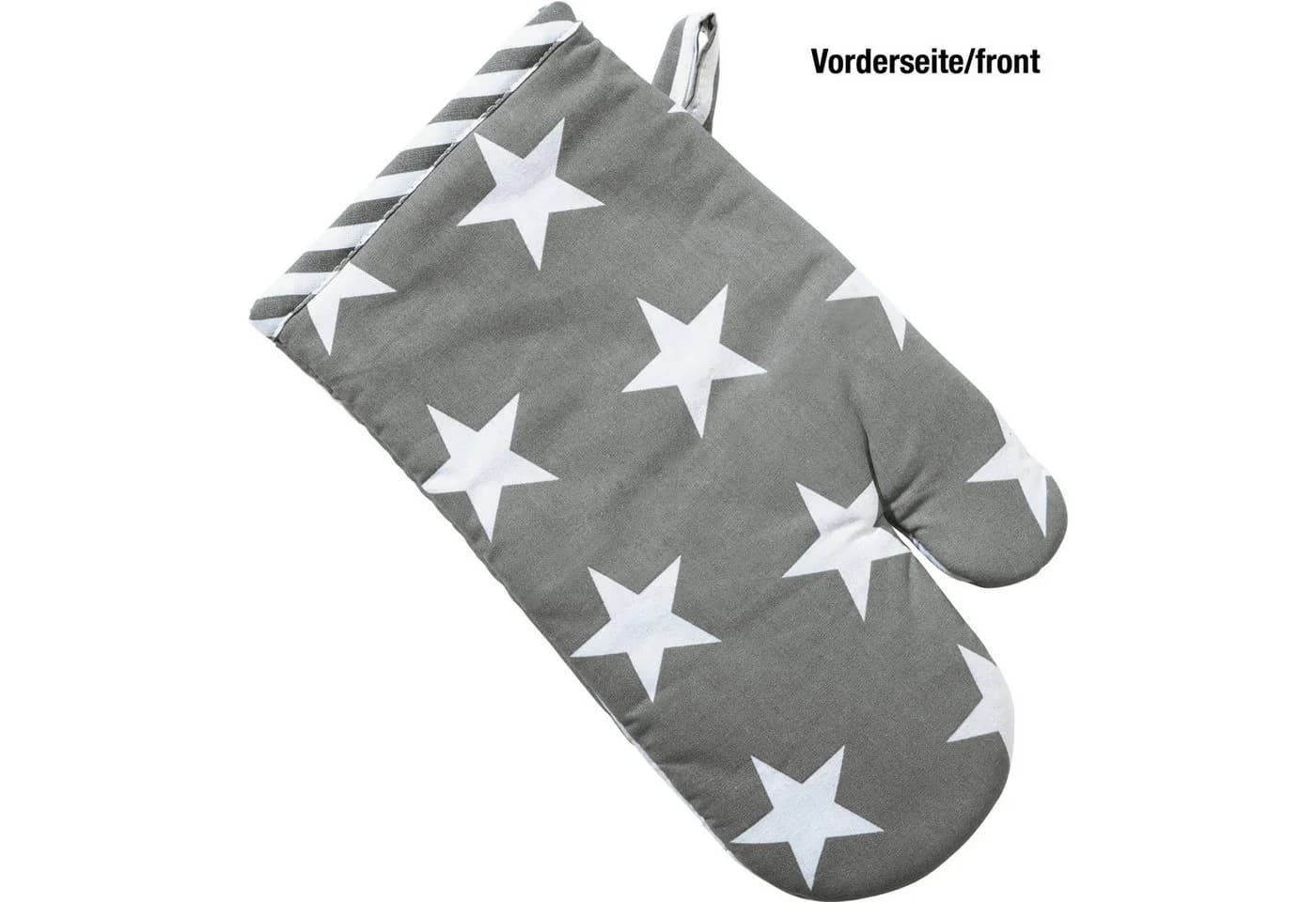 REDBEST Topflappen Wende-Ofenhandschuh Grau Streifen Design