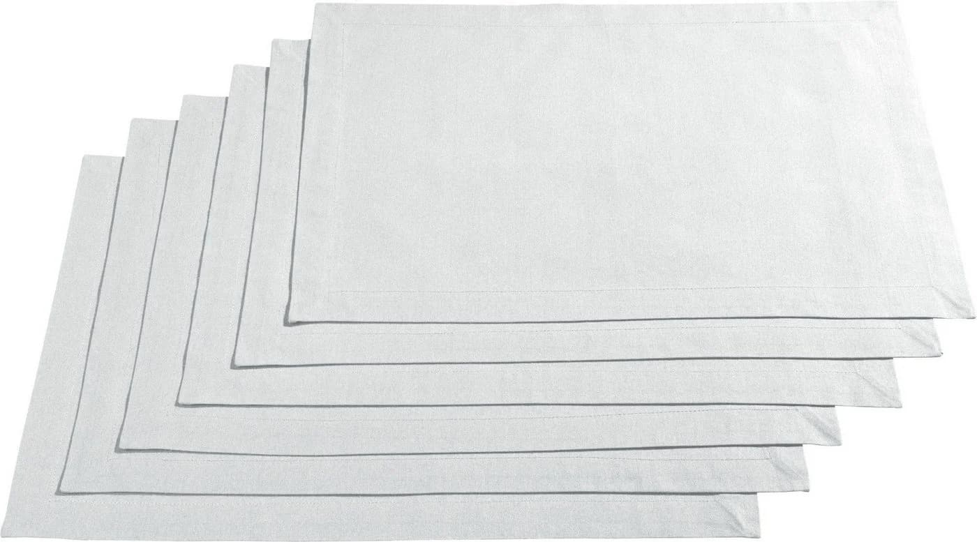 REDBEST Platzset Tischset "Seattle" 6er-Pack Baumwolle Uni Weiss - Bild 2