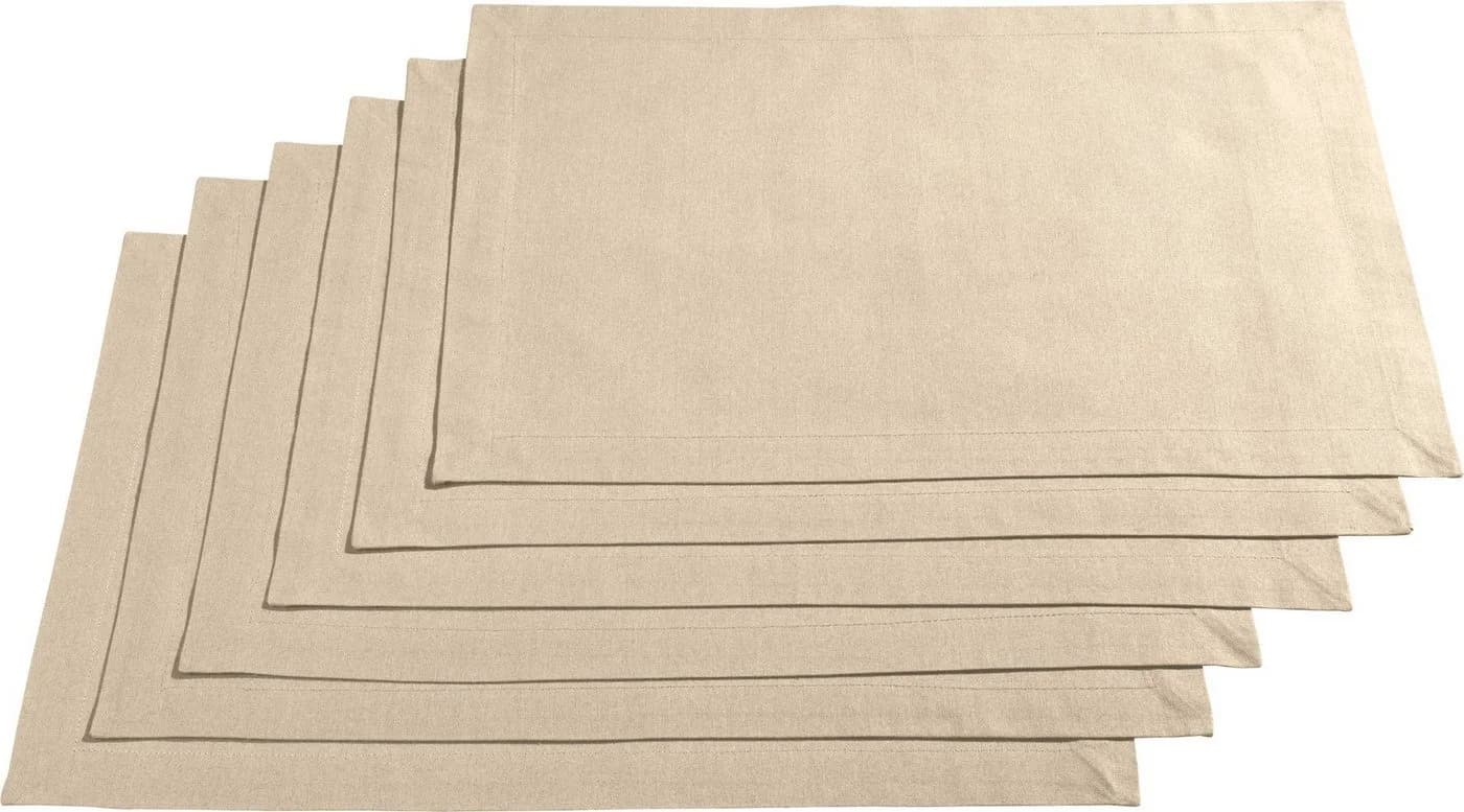 REDBEST Platzset Tischset "Seattle" 6er-Pack Baumwolle Uni Beige - Bild 2
