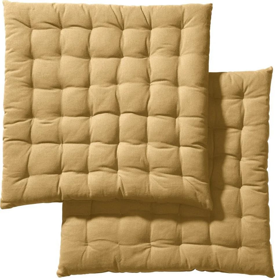 REDBEST Stuhlkissen 2er-Pack Uni Beige Gesteppt - Bild 2
