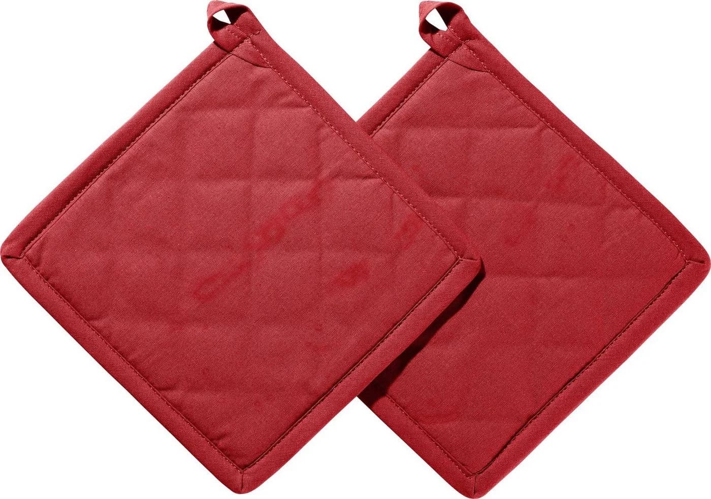 REDBEST Topflappen "Seattle" 2er-Pack Uni Rot Baumwolle - Bild 2