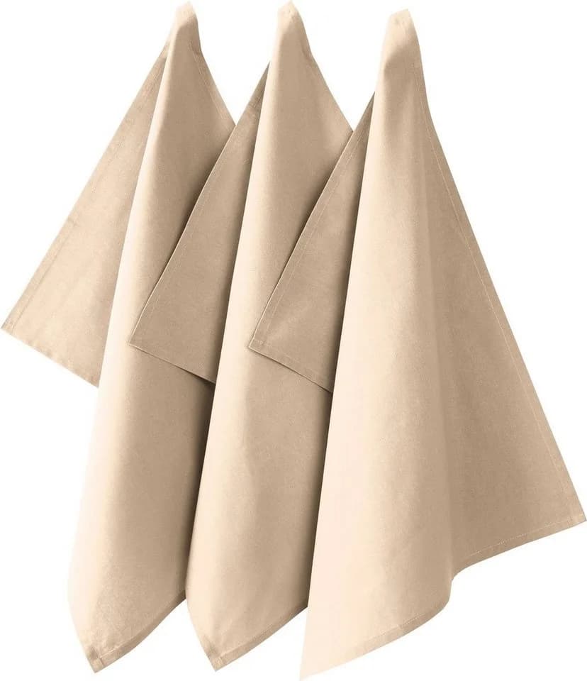 REDBEST Geschirrtuch "Seattle" 3er-Pack Baumwolle Uni Beige - Bild 2