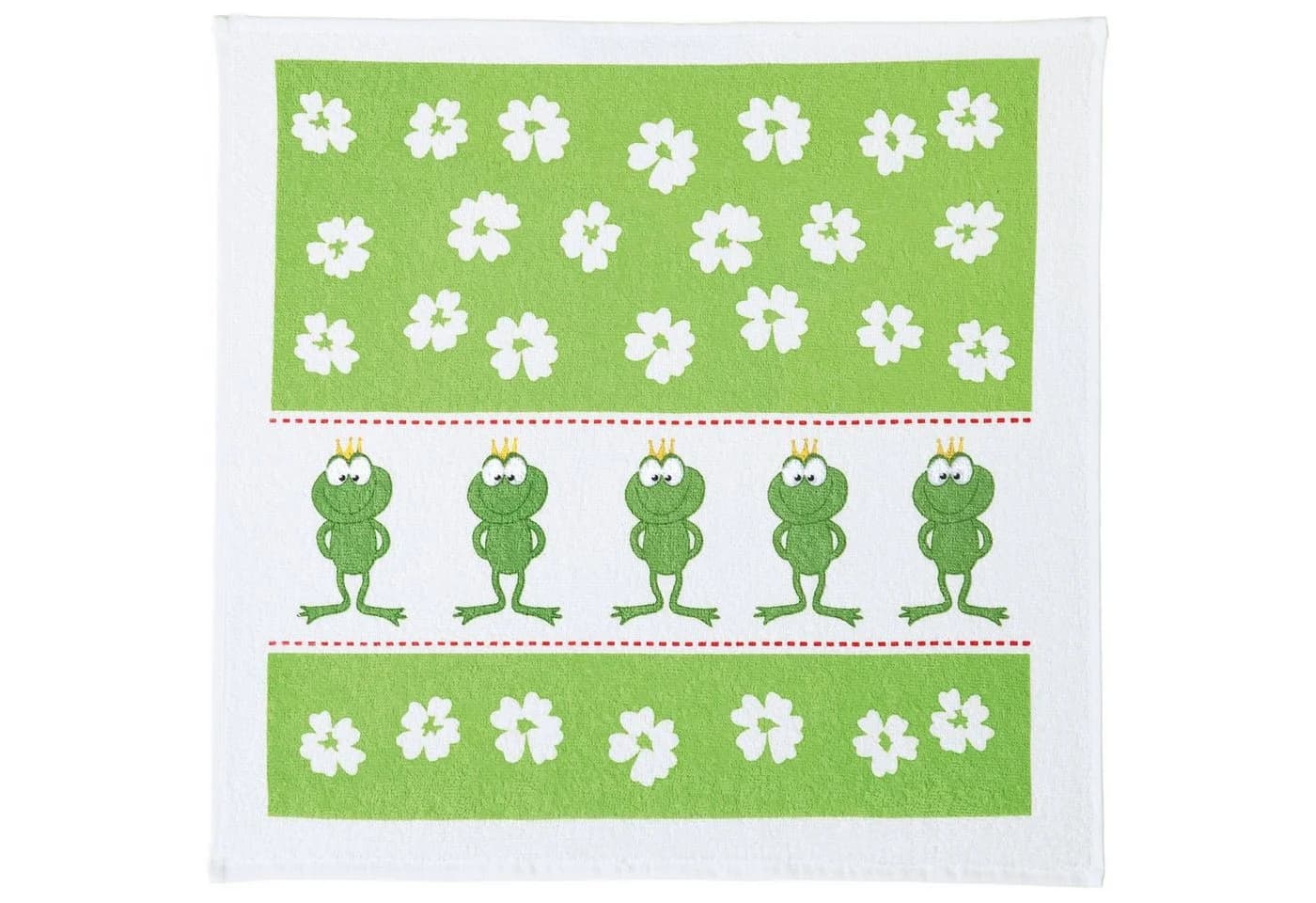 Kracht Geschirrtuch Frottier 2er-Pack Baumwolle Grün Frosch-Motiv