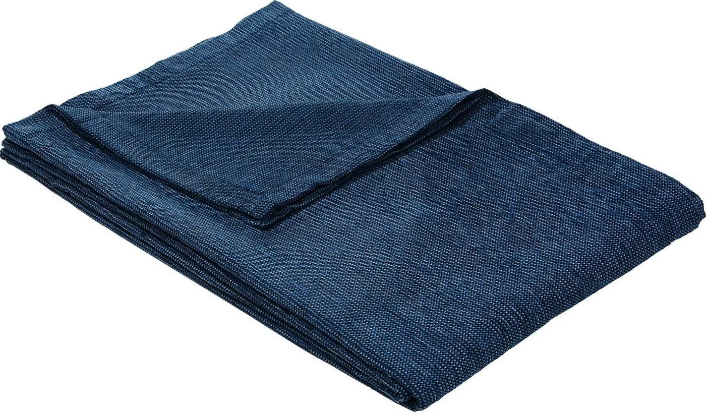 Erwin Müller Sesselschoner Chenille-Jacquard Uni Blau - Bild 2