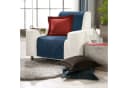 Erwin Müller Sesselschoner Chenille-Jacquard Uni Blau Bild 3