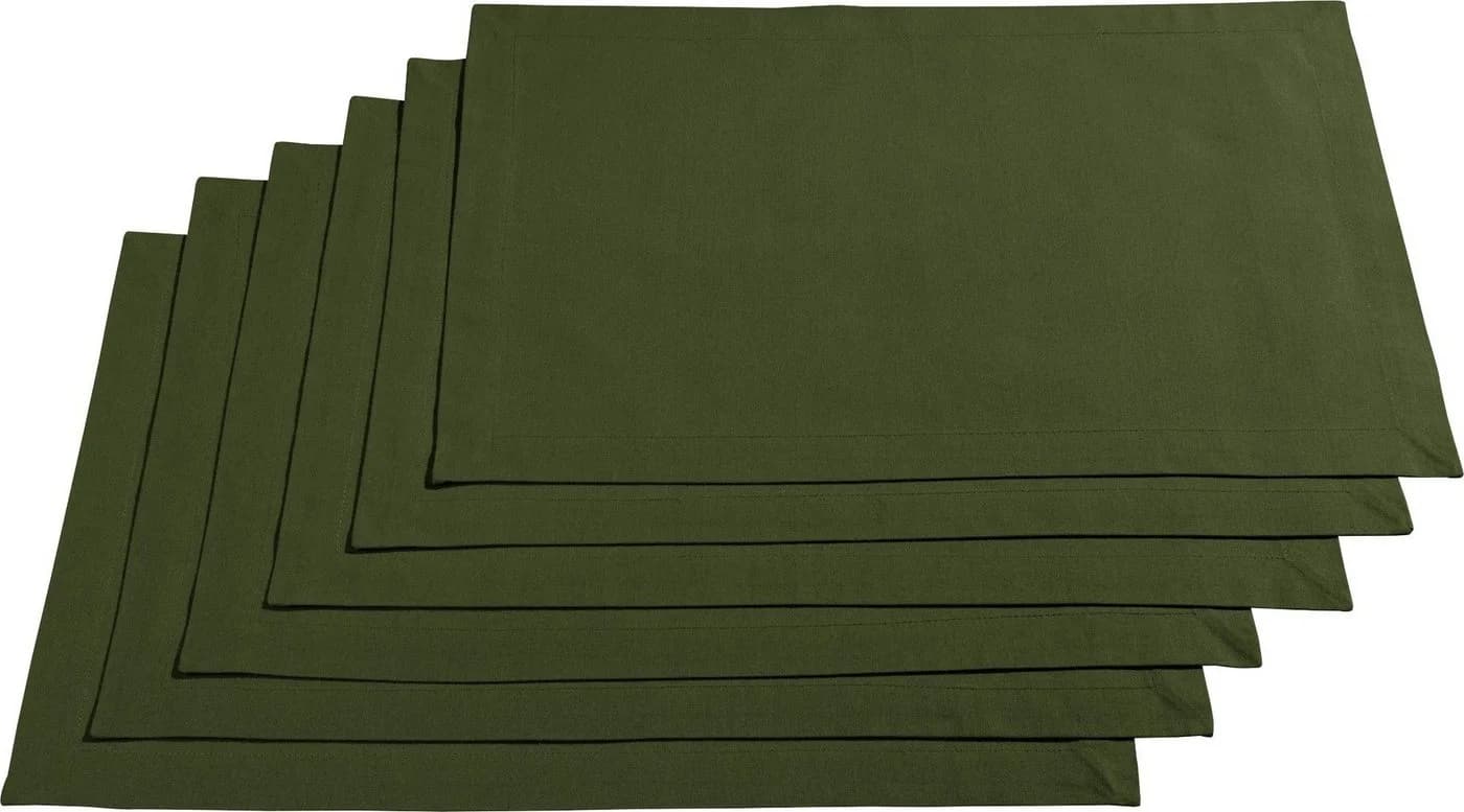 REDBEST Platzset Tischset "Seattle" 6er-Pack Dunkelgrün Baumwolle Uni - Bild 2