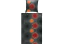 REDBEST Bettwäsche Mako-Satin Satin Kreise Anthrazit-Terra Bild 1