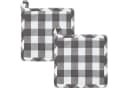 REDBEST Topflappen Nashville 2er-Pack Grau Karo Baumwolle Bild 2
