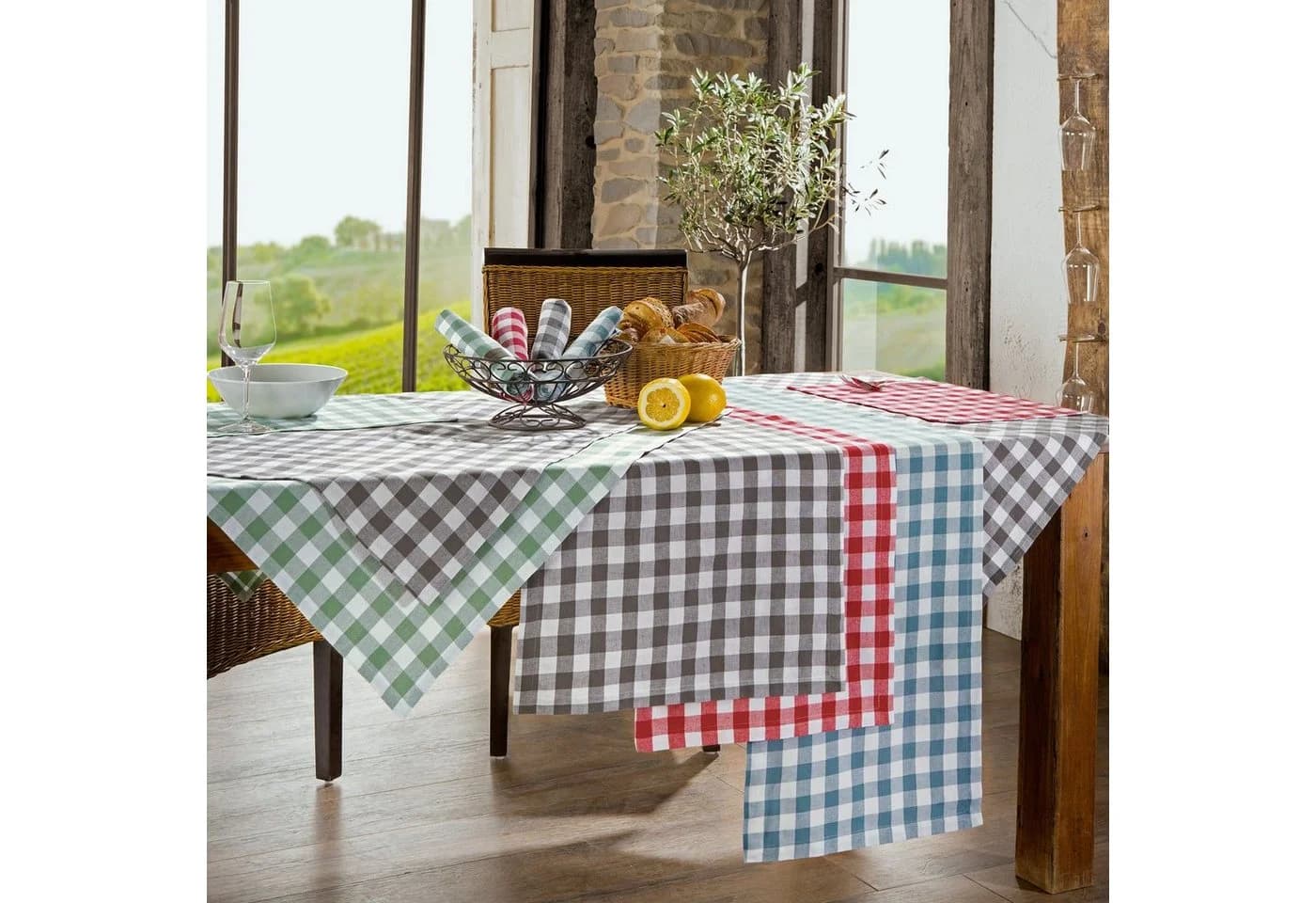 REDBEST Stoffserviette Nashville 6er-Pack Baumwolle Karo Rot - Bild 4