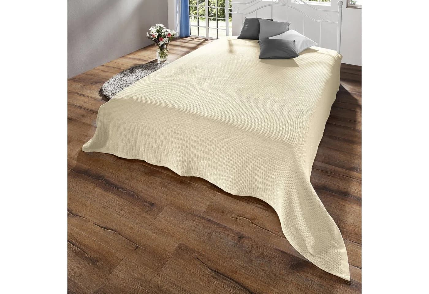 Erwin Müller Wohndecke Sommerdecke Siena Baumwolle Uni Beige - Bild 4