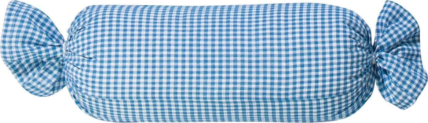 Erwin Müller Nackenrollenbezug Seersucker Karo Blau 100% Baumwolle - Bild 2