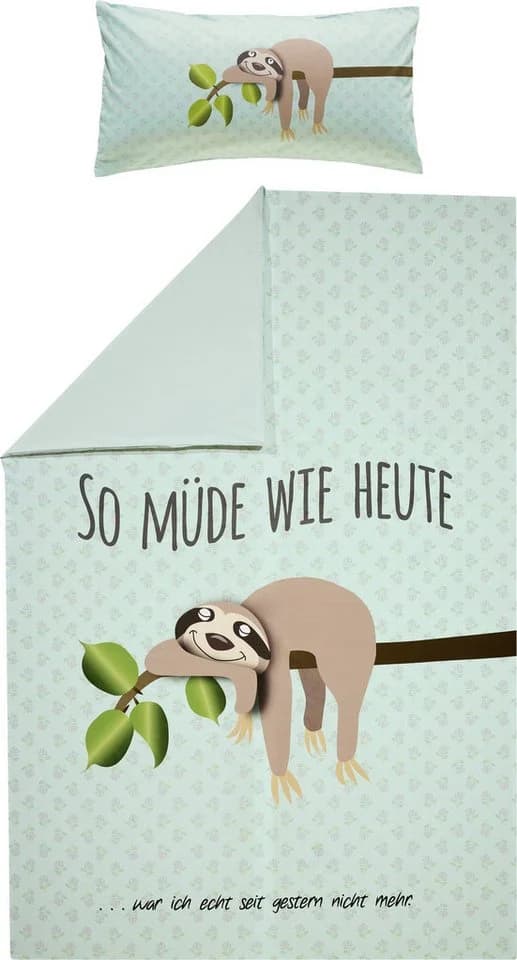 Erwin Müller Kinderbettwäsche Wendebettwäsche Faultier Renforcé - Bild 2