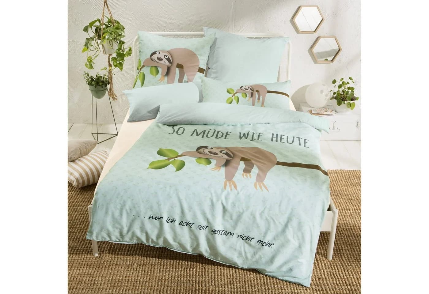Erwin Müller Kinderbettwäsche Wendebettwäsche Faultier Renforcé - Bild 5