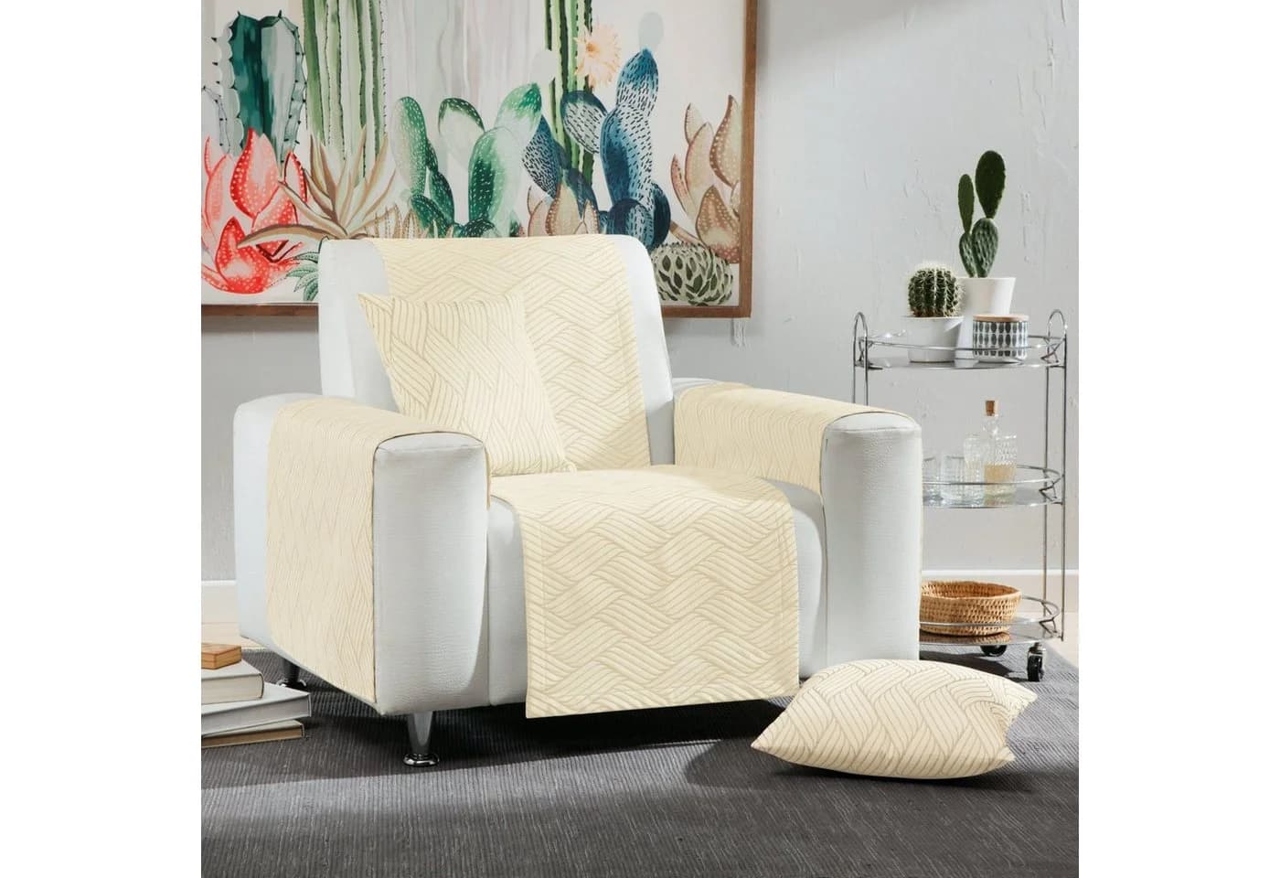 Erwin Müller Sesselschoner Jacquard Natur 55% Polyester 45% Baumwolle - Bild 4