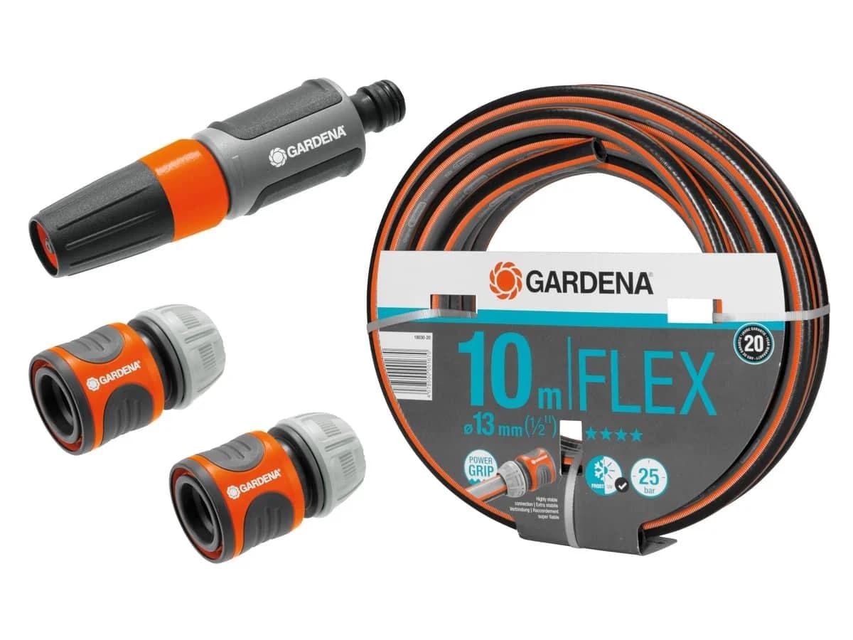 GARDENA Gartenschlauch-Set 10 m mit 2x Verbinder & Gartensprüher