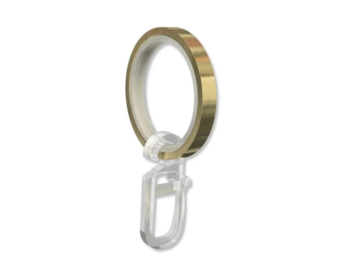 INTERDECO Gardinenringe 24er Pack Messing-Optik mit Faltenhaken