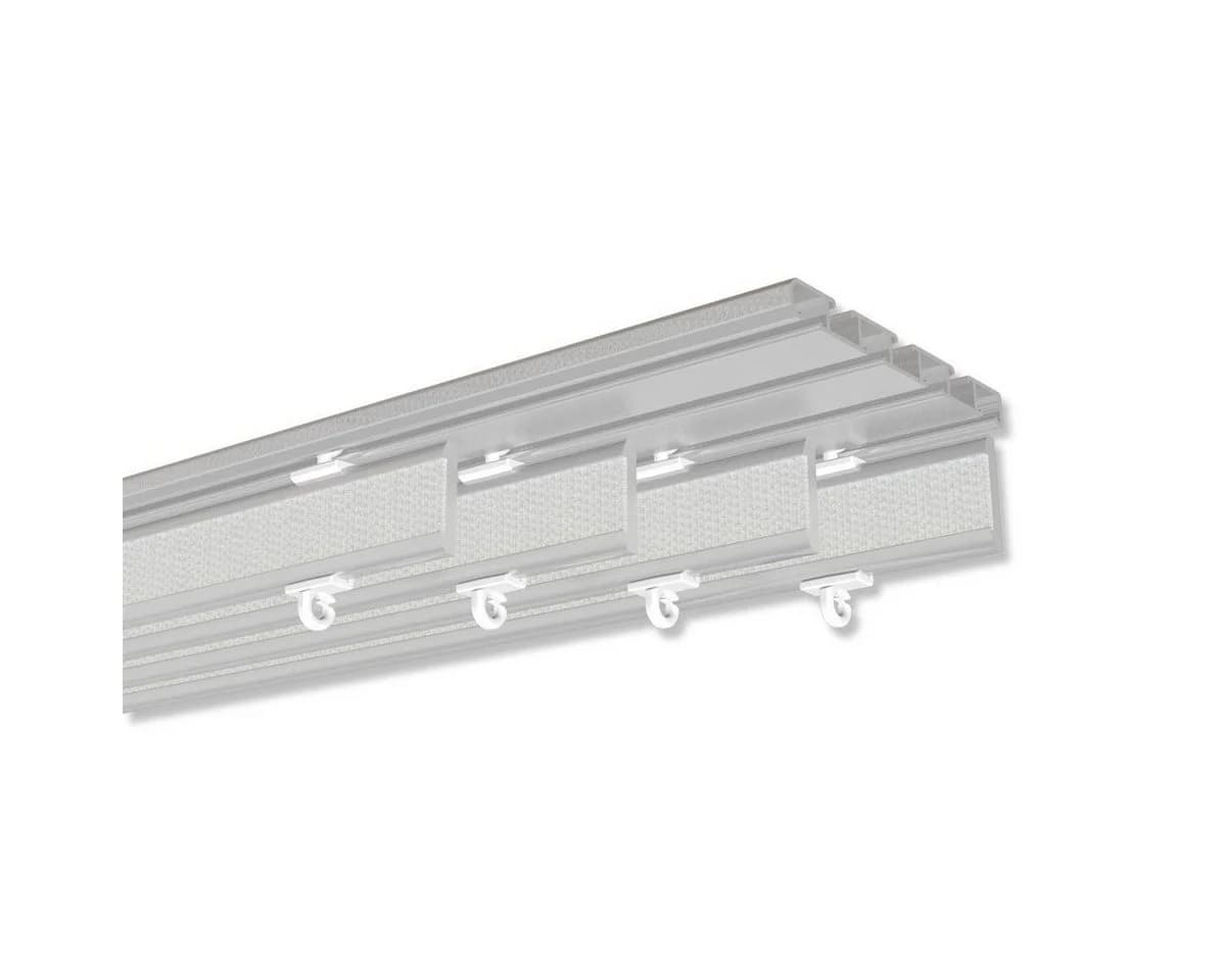 INTERDECO Paneelwagen Easyslide Silbergrau Kürzbar für Schiebegardinen