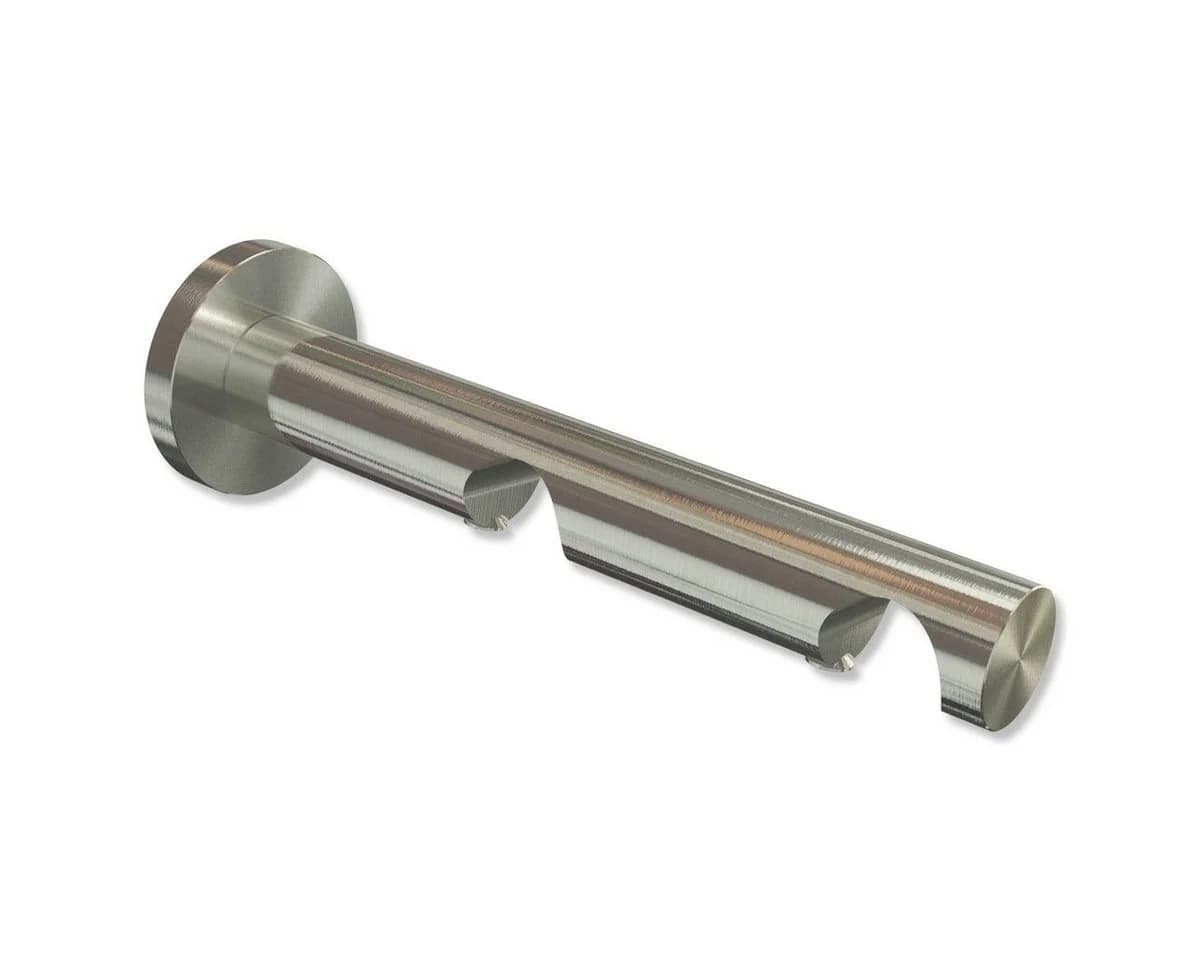 INTERDECO Gardinenstangenhalter Platon 2-läufig Edelstahl-Optik 20 mm