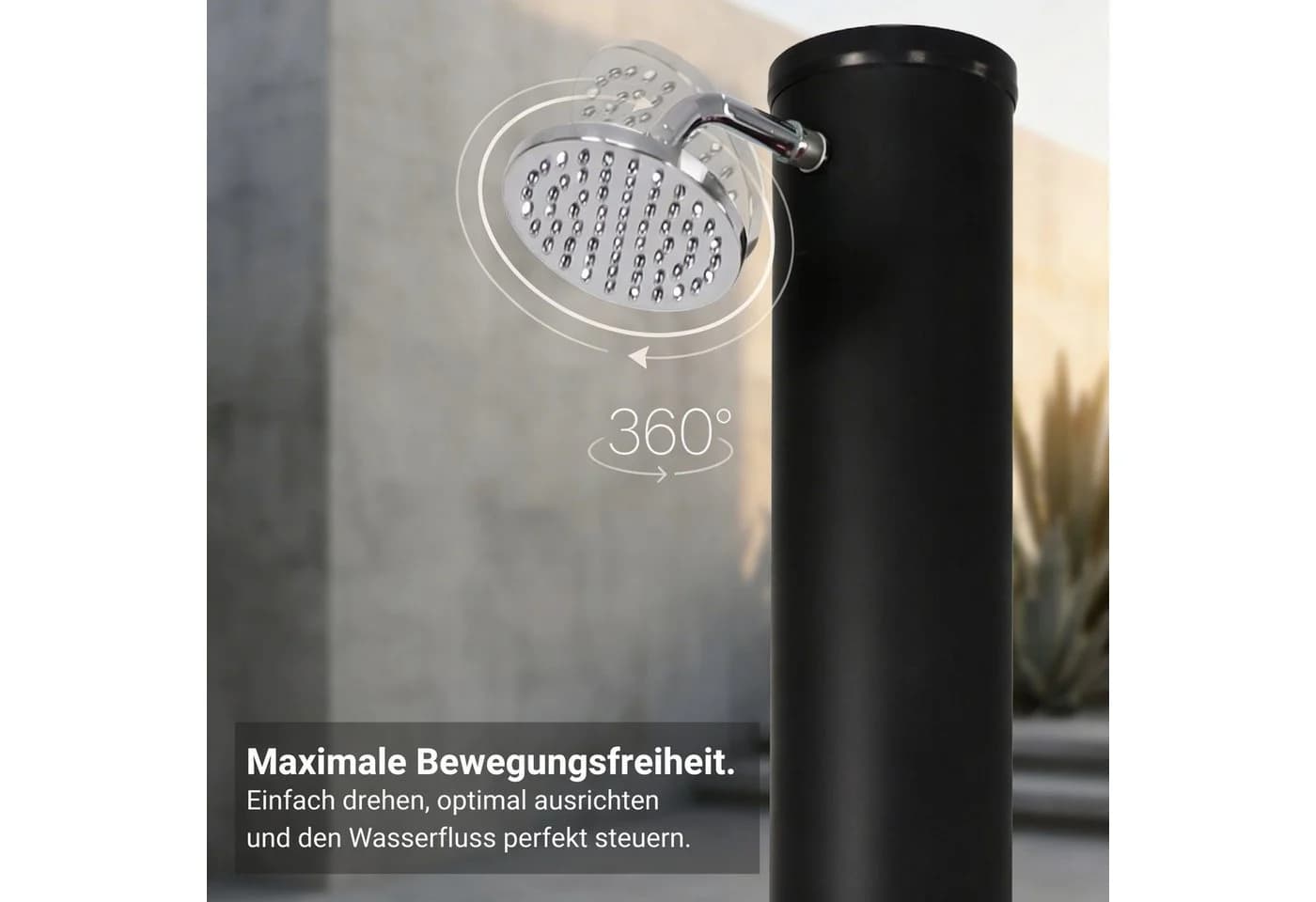NovaTerra Solardusche Gartendusche Campingdusche Schwarz