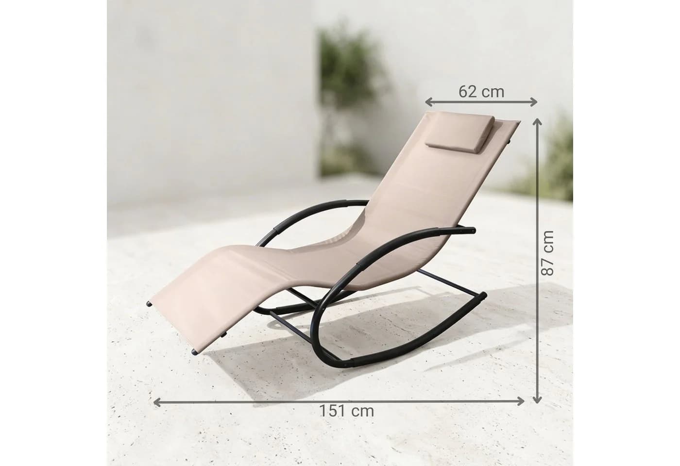 NovaTerra Gartenliege Premium Beige Wetterfest - Bild 3