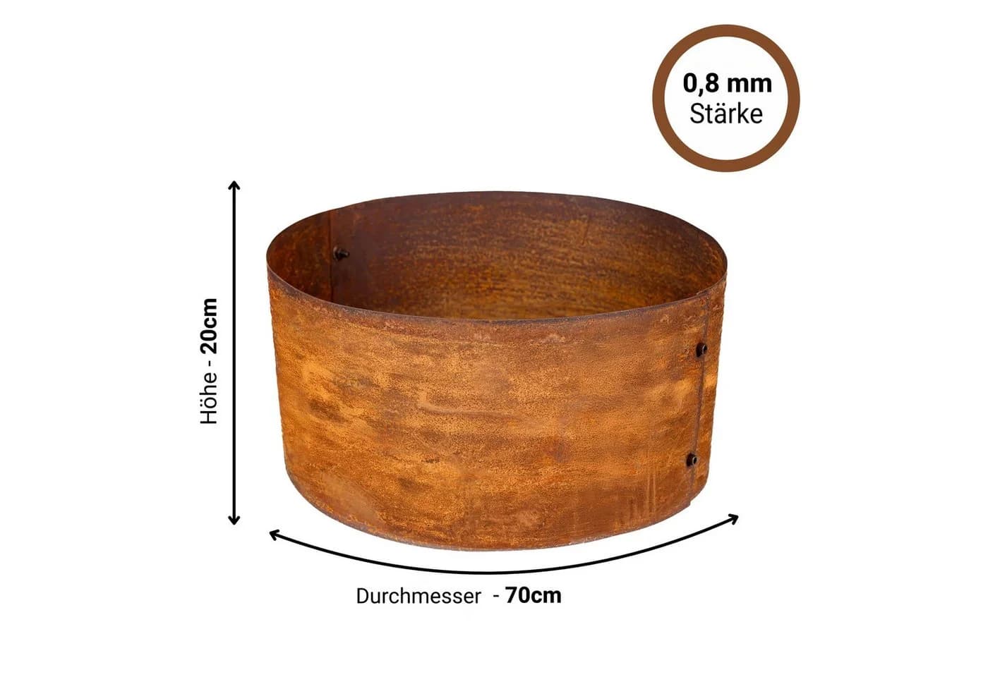 NovaTerra Pflanzenring 40cm Cortenstahl Wetterfest