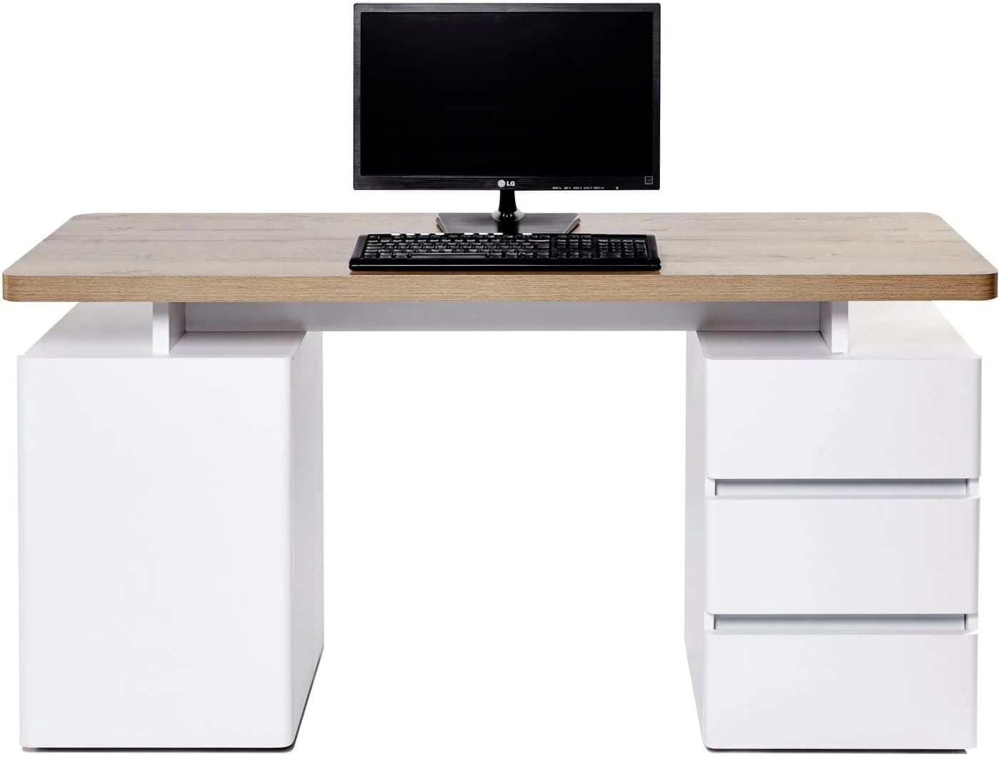 Jahnke CU-LIBRE C 250 Schreibtisch Riviera Eiche Weiß - Bild 2