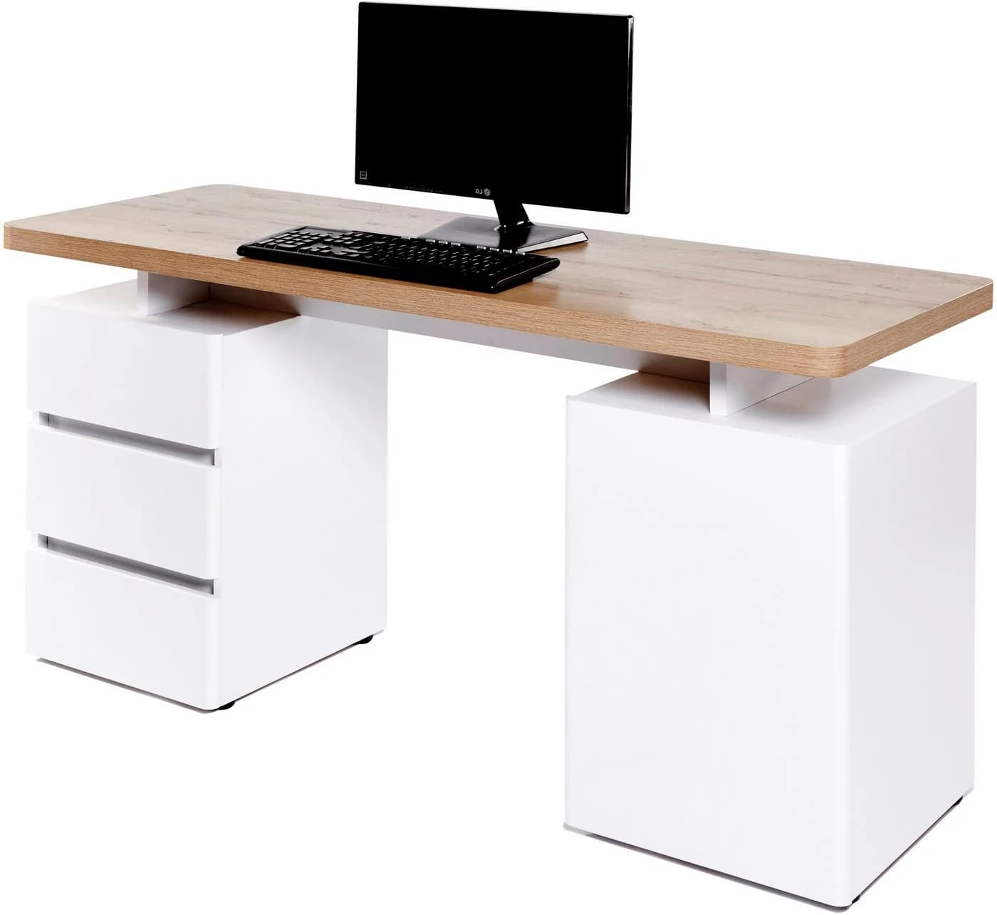 Jahnke CU-LIBRE C 250 Schreibtisch Riviera Eiche Weiß - Bild 5
