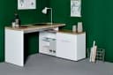 JAHNKE Eckschreibtisch CU-LIBRE 150 E Riviera Eiche Weiß Bild 2