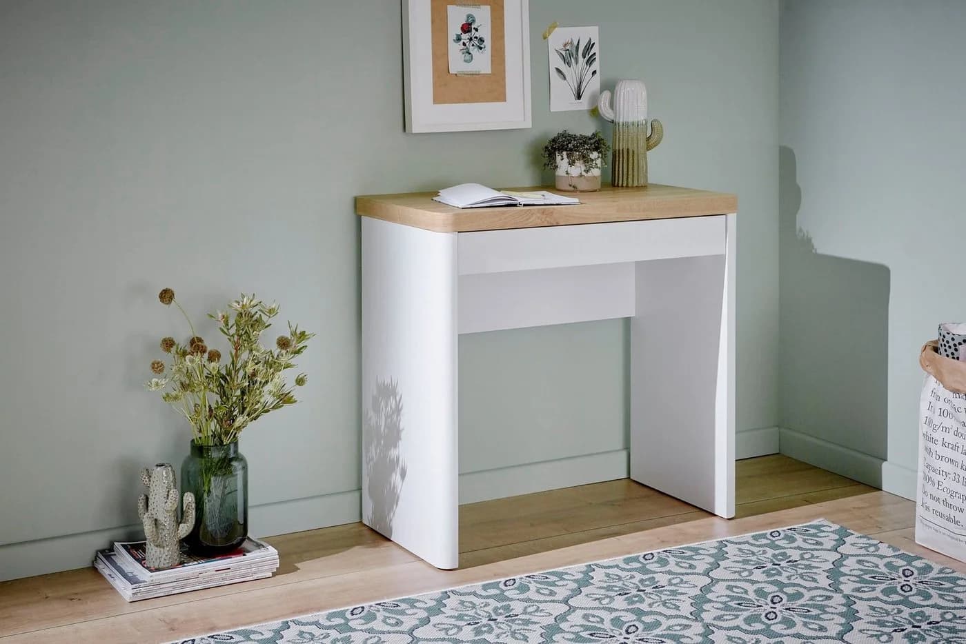 Jahnke Schreibtisch CU-LIBRE 80 Weiß Hochglanz mit Schublade