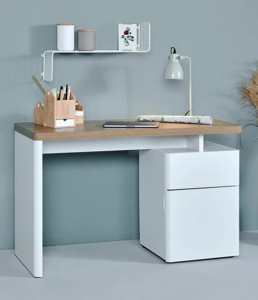 Jahnke CU-LIBRE 122 Schreibtisch Riviera Eiche Weiß