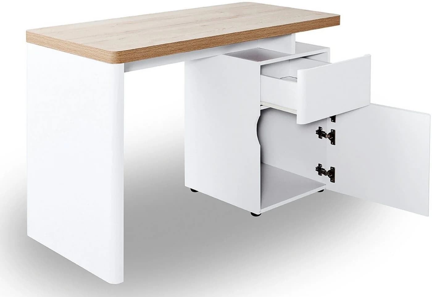 Jahnke CU-LIBRE 122 Schreibtisch Riviera Eiche Weiß - Bild 3