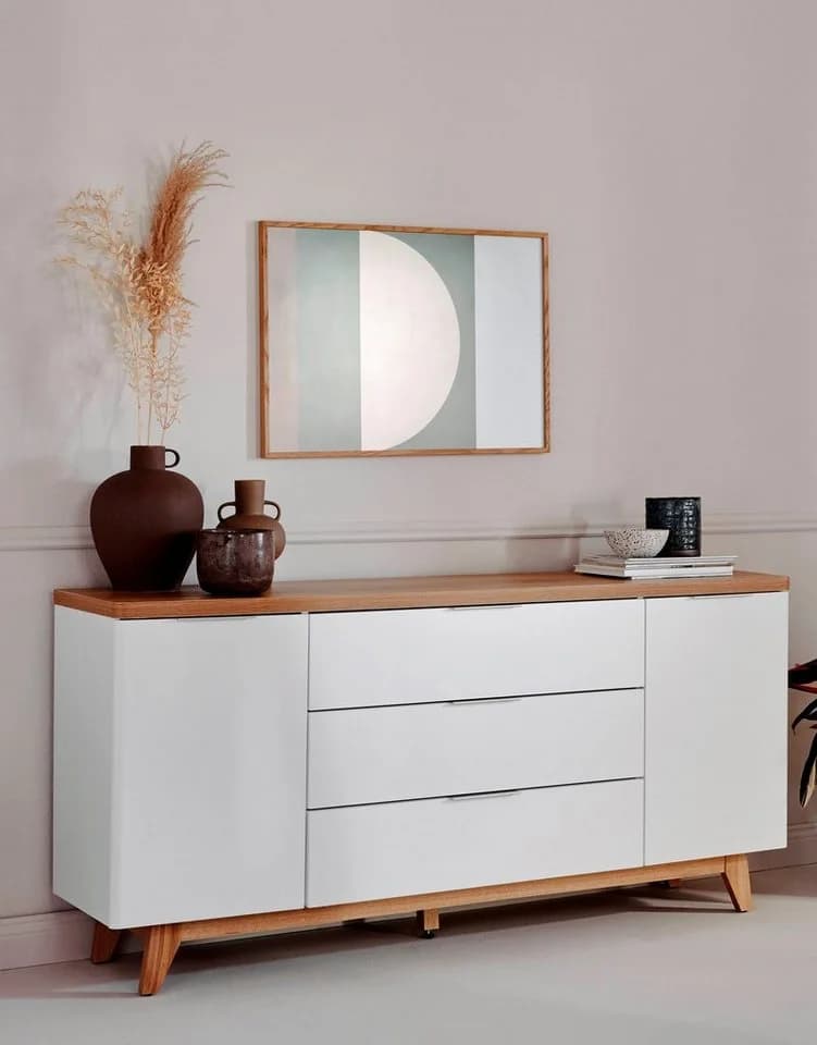 Sideboard JAHNKE LIBRE Braun Weiß Scandi-Style - Bild 2