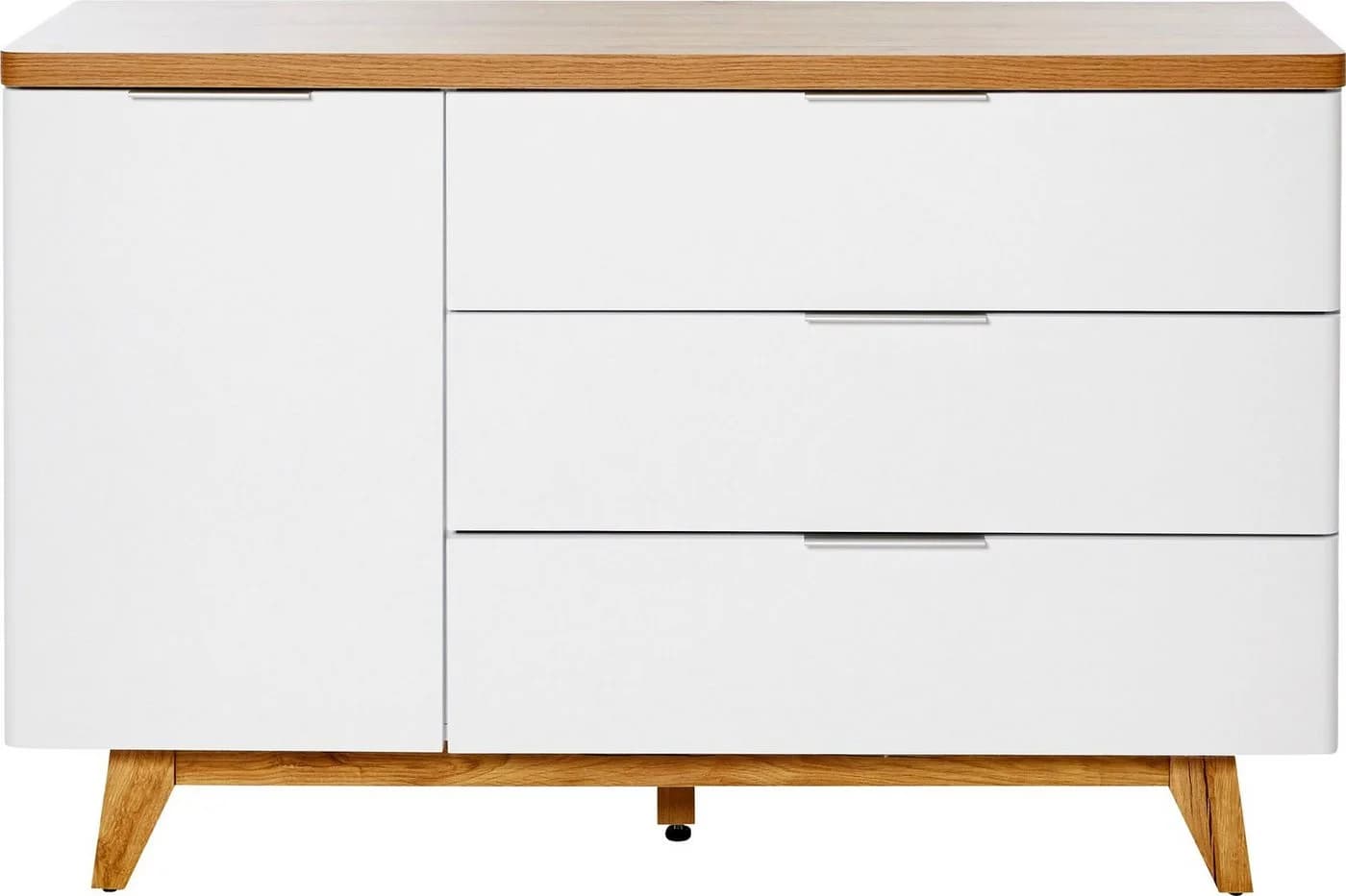 Jahnke Sideboard Libre Braun/Weiß Holzwerkstoff mit 3 Schubladen