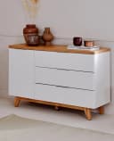 Jahnke Sideboard Libre Braun/Weiß Holzwerkstoff mit 3 Schubladen Bild 2