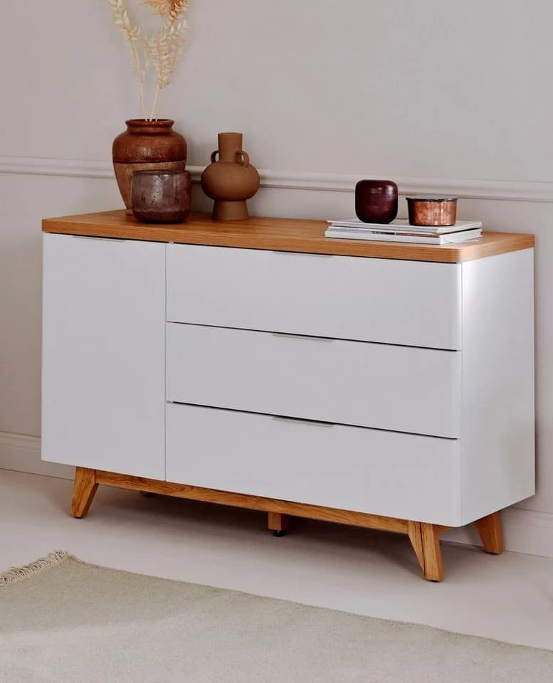 Jahnke Sideboard Libre Braun/Weiß Holzwerkstoff mit 3 Schubladen - Bild 2