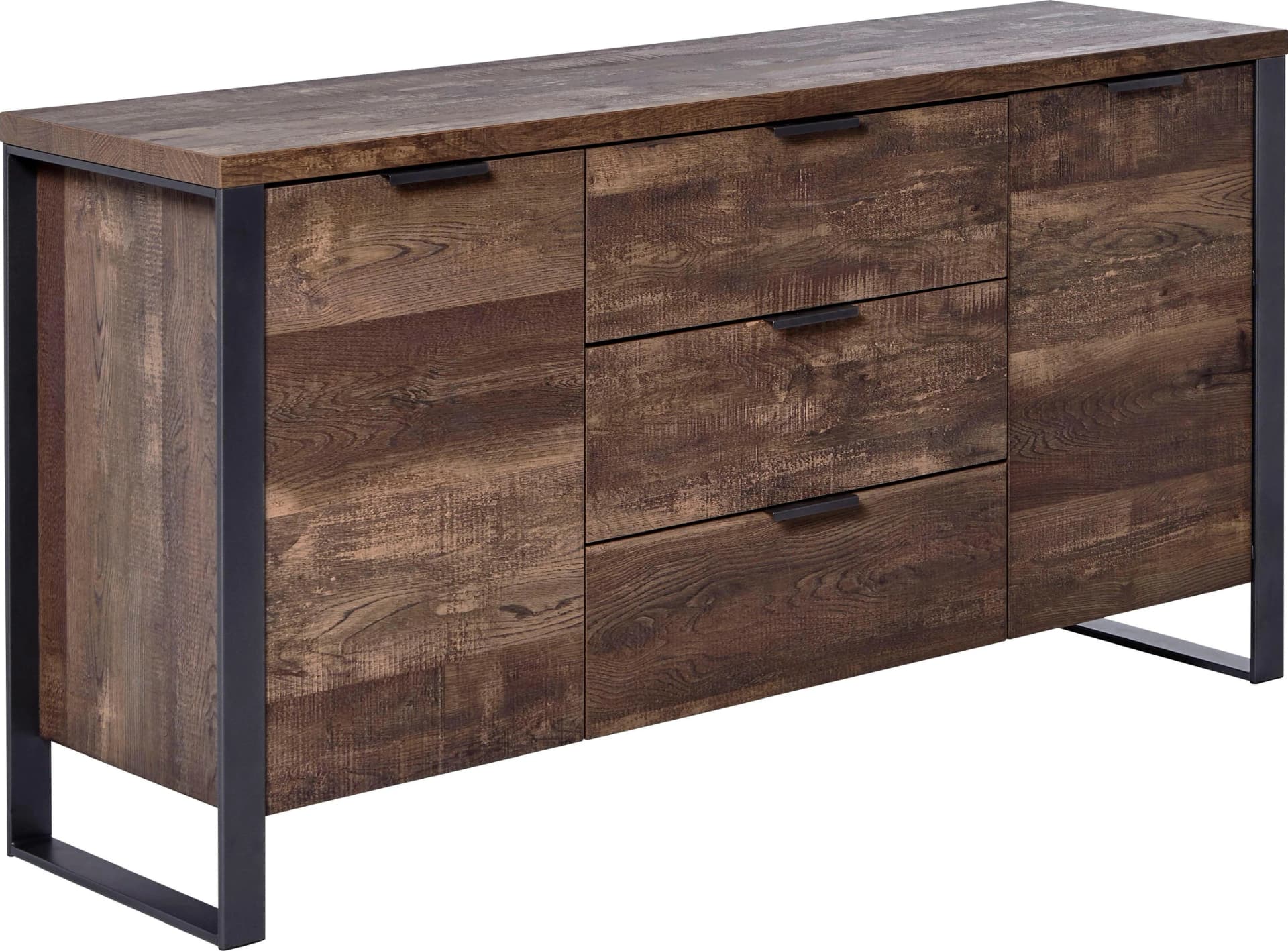 Jahnke Sideboard LOOP SB 150 Vintage Eiche Braun Metallgriffe