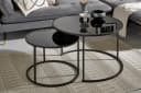 Jahnke Couchtisch SOL Coffee Set Schwarzglas Metall Bild 1
