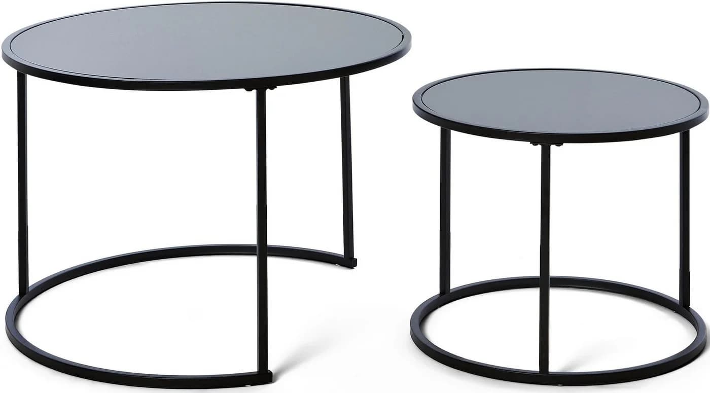 Jahnke Couchtisch SOL Coffee Set Schwarzglas Metall - Bild 2