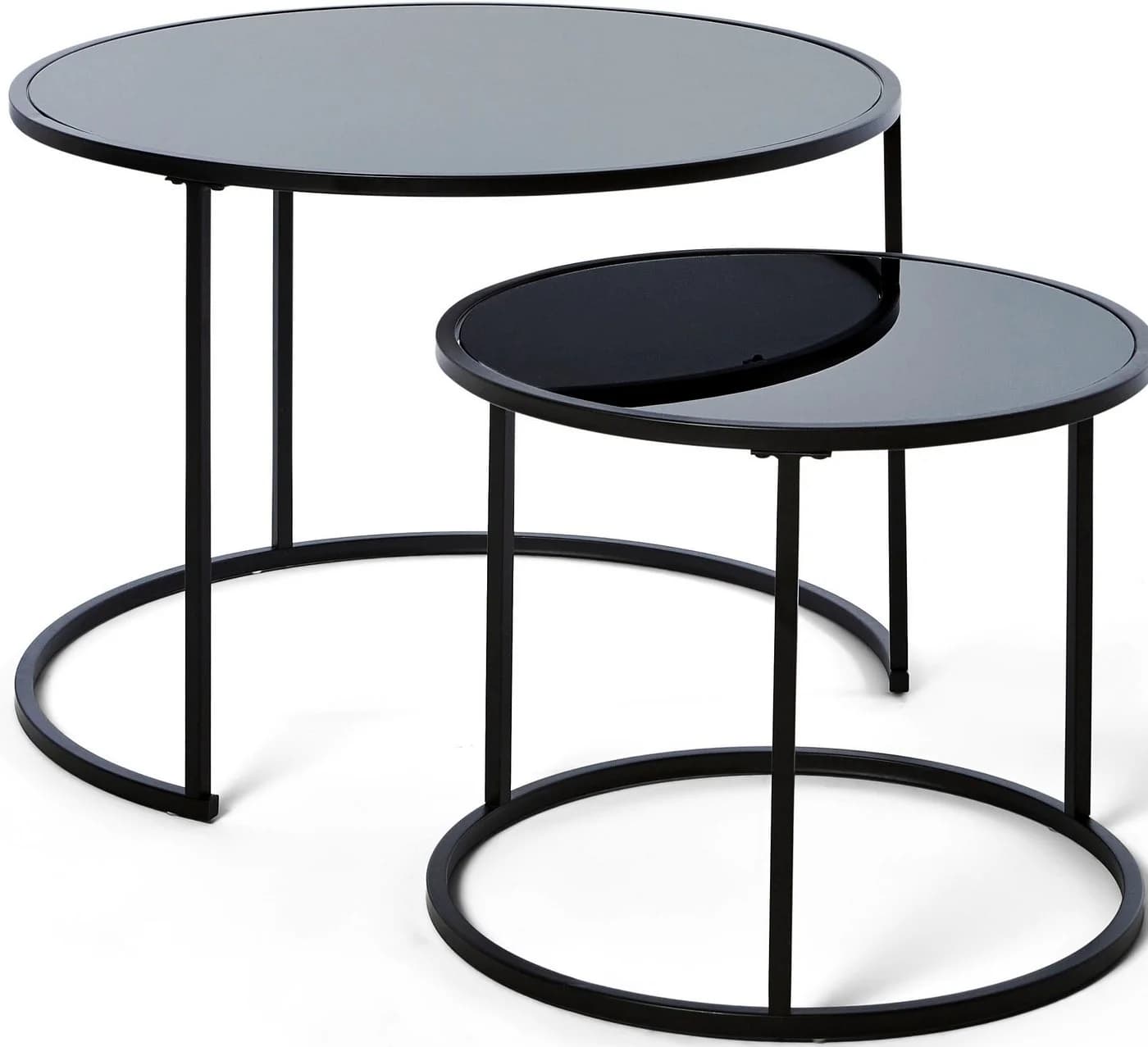 Jahnke Couchtisch SOL Coffee Set Schwarzglas Metall - Bild 3