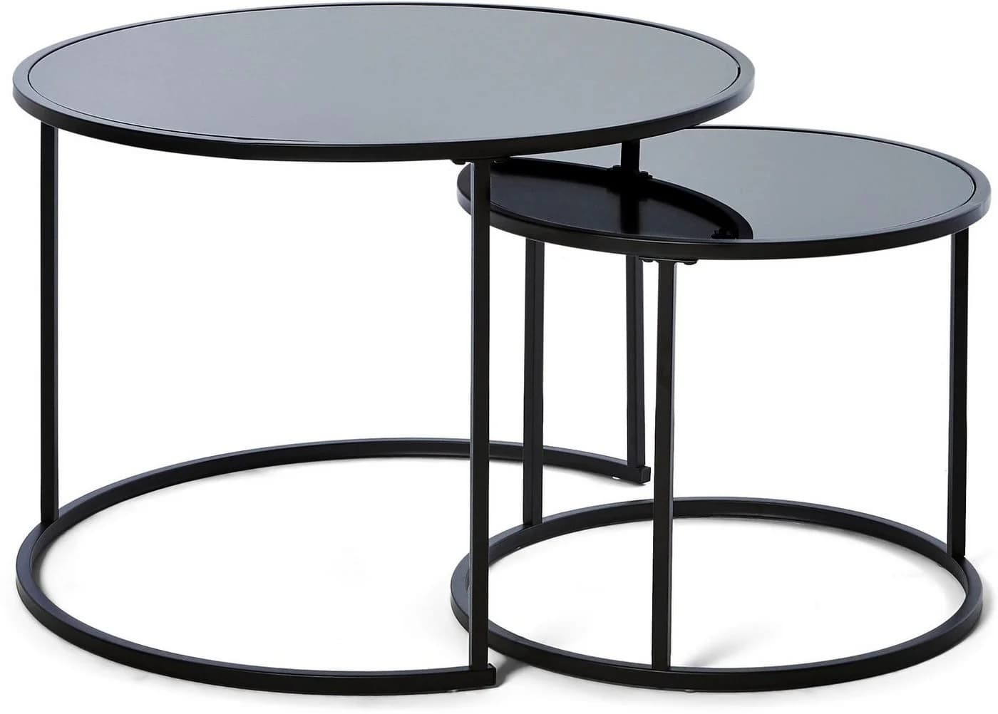 Jahnke Couchtisch SOL Coffee Set Schwarzglas Metall - Bild 4