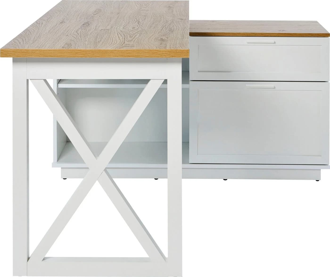 Jahnke Eckschreibtisch CHALET D 155 E Weiß Landhausstil - Bild 5