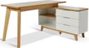 Jahnke Eckschreibtisch LIBRE D 240 E Braun/Weiß wechselseitig montierbar Bild 2