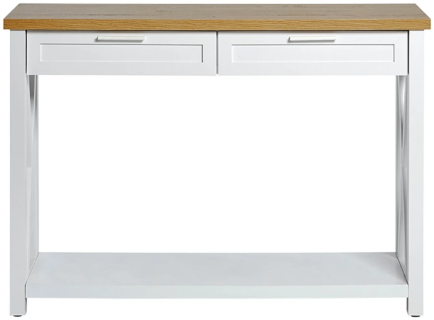 JAHNKE Konsolentisch Chalet Montana Eiche Weiß X-Design