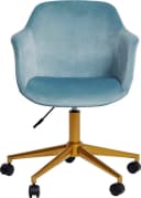 JAHNKE SHELL WORX Schreibtischstuhl Hellblau Gold Samt Bild 2