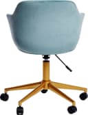 JAHNKE SHELL WORX Schreibtischstuhl Hellblau Gold Samt Bild 3