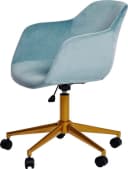 JAHNKE SHELL WORX Schreibtischstuhl Hellblau Gold Samt Bild 5